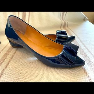j.crew emery patent bow flats size 7.5 navy